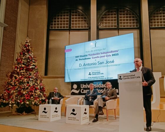  Antonio San José,   Premio ‘Fundación Independiente’ de Periodismo Camilo José Cela 2022 