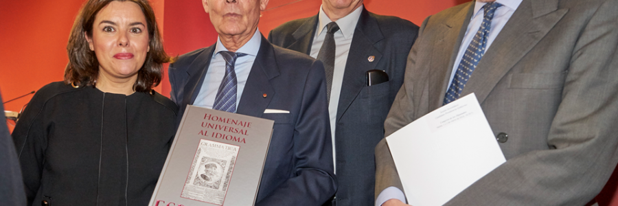 SORAYA SAENZ DE SANTAMARÍA PRESIDE LA PRESENTACIÓN DEL LIBRO SOBRE EL HOMENAJE UNIVERSAL AL IDIOMA ESPAÑOL