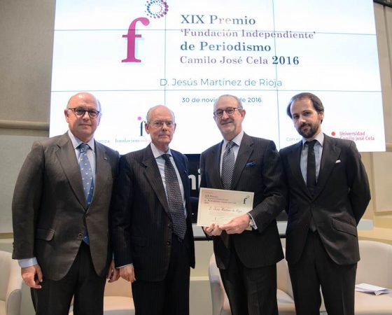 XIX JESUS MARTINEZ, PREMIO «FUNDACION INDEPENDIENTE» DE PERIODISMO CAMILO JOSÉ CELA